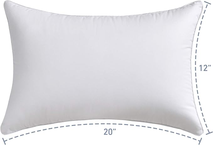 Oubonun 12x20 Lumbar Throw Pillow Inserts 2 Pack, 100% Cotton Breathable Cover Plump Rectangle Square Cushion Inserts White Decorative Pillows for Living Room Bedroom Office - Image 4