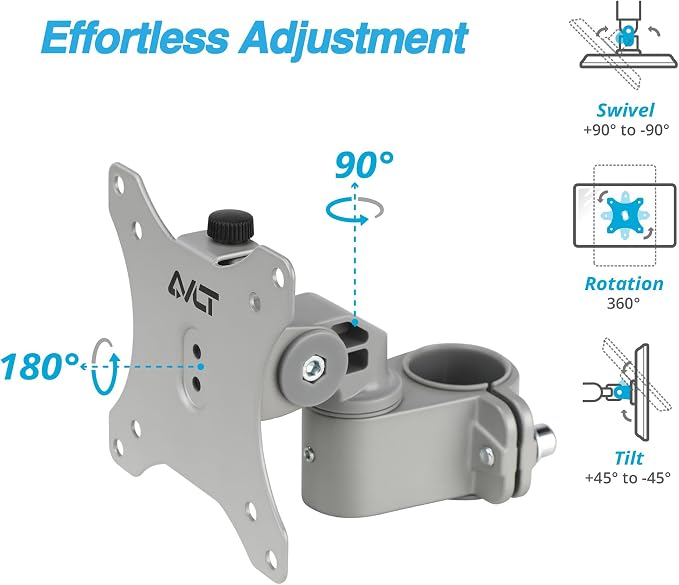 AVLT Single 40 Inch Monitor Head Add-On Kit for Pole Top Mount – Gray | Fits Ultrawide Screen, Supports 26.4 lbs (12kg), for 1.38" (35mm), VESA Compatible, Workspace Upgrade Extension Arm - Image 3