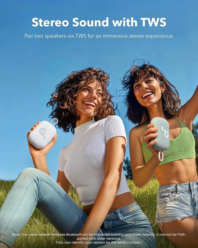 Soundcore Select 4 Go Bluetooth Shower Speaker by Anker, IP67 | 20H Playtime, Floatable, Dustproof, Ultra-Portable Bluetooth Speaker, Powerful Sound, Ideal for Outdoors/Home/Travel-White - Image 6
