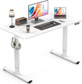 Electric Standing Desk, Gaming Desk, 40 x 24 Inch, White | Height Adjustable Computer Desk with Smart Controller, Sit and Stand Up Table for Home, Office, Work, Study, Writing by Zontera