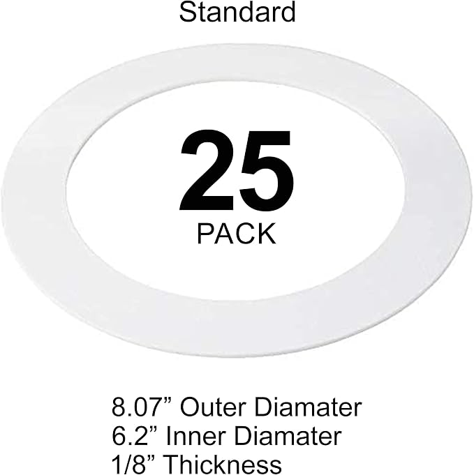 25 Pack Gloss White Goof Trim Ring for 6" Inch Recessed Can Lighting Down Light, Outer Diameter 8 Inches - Image 2
