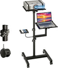 Projector Stand, 2-Shelf Laptop Tripod Stand with Adjustable Height | Max 47" Height Adjustable Laptop Cart on Wheels, Projector Floor Stand with Ventilated Tray for Podium, Meeting by ORWOD