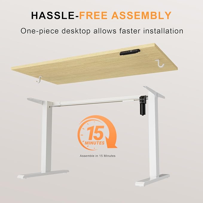 WALKINGDESK 48x24 Inches Whole Piece Electric Standing Desk, Seamless One Piece Height Adjustable Sit to Stand up Desk for Home Office, Ergonomic Computer Workstation, Oak - Image 7