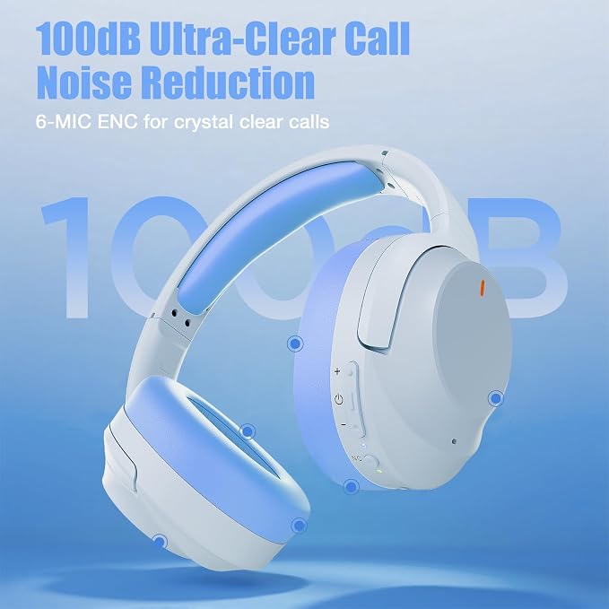 Upgraded Pro‑level Hybrid Active Noise Cancelling Headphones, HD Sound & Big Bass, 2X Softer Comfort, Long ANC Playtime, Wireless Over-Ear Bluetooth Headphones Perfect for Home Office|Travel|Pair - Image 5