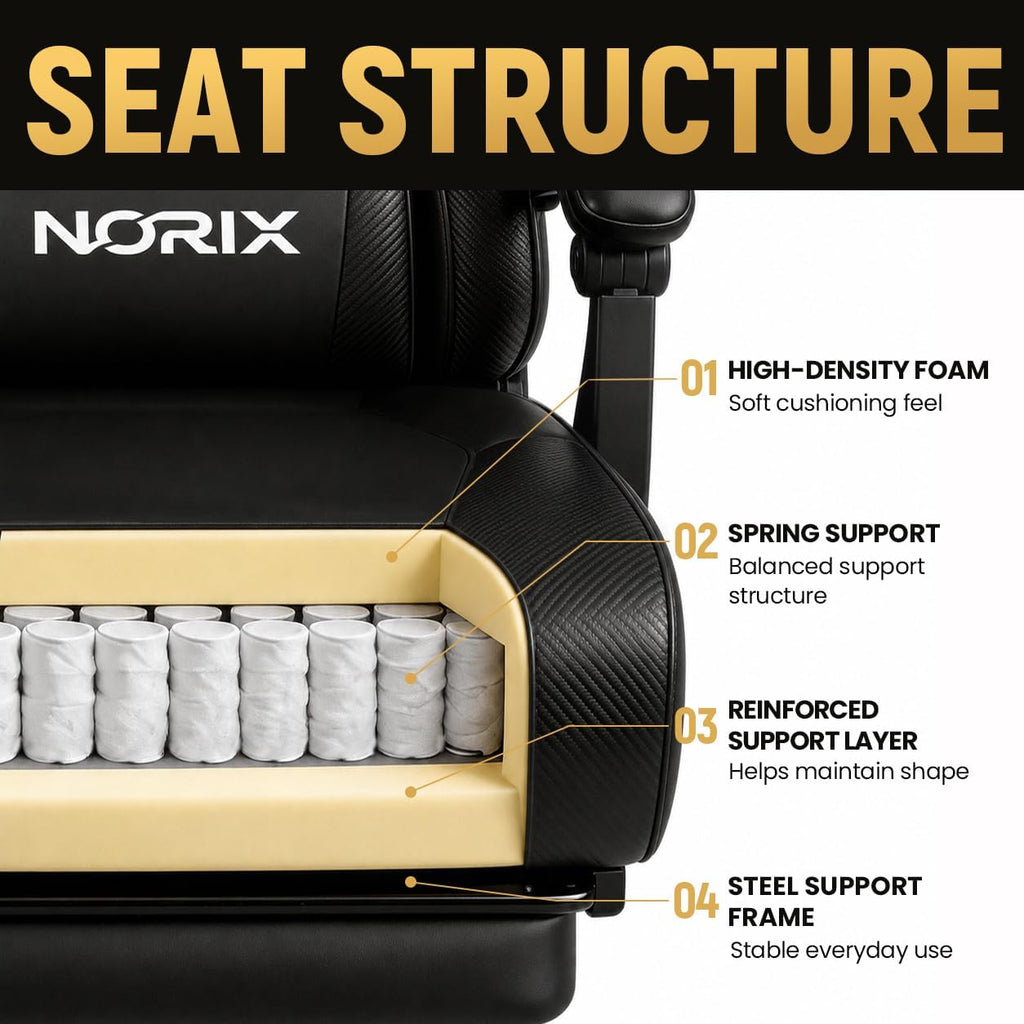 Gaming Chair for Adults with Footrest,Upgraded Ergonomic Chair,Arctic Black - Image 5
