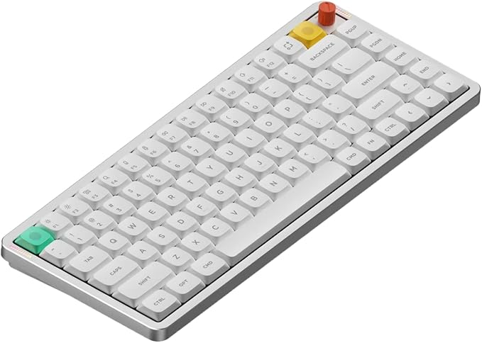 nuphy Air75 V3 Mechanical Keyboard with Knob, White-Blush Nano Switches | 75% Wireless Low Profile keyboard, Hot-Swap, for Mac/Windows, Support Bluetooth/2.4GHz/USB-C,Silent keyboards, RGB Backlit by NuPhy