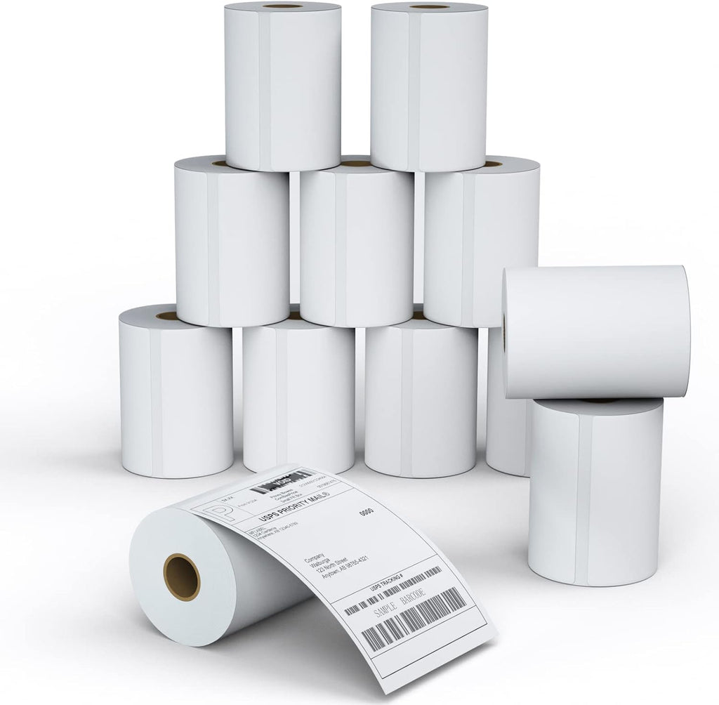 MFLABEL 4x6 Thermal Shipping Labels - 12 Rolls of 250, Perforated & Smudge-Proof Direct Thermal Labels Compatible with Rollo, Zebra, for Amazon UPS FedEx Shopify by MFLABEL