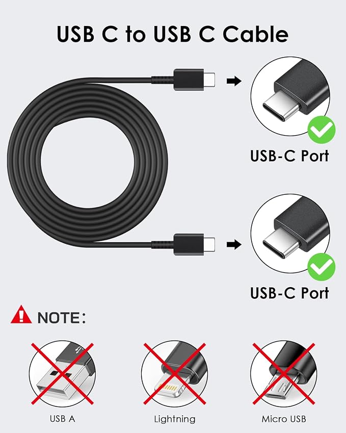 AISNI USB C Charger 25W Type C Charger Fast Charging Android Charger Block | for Galaxy S26 Ultra/S26/S26+/S25 Ultra/S25/24 Ultra/S24/S23 Ultra/S22 Ultra with 10 FT Long Phone Charger USB C Cord-Black - Image 4