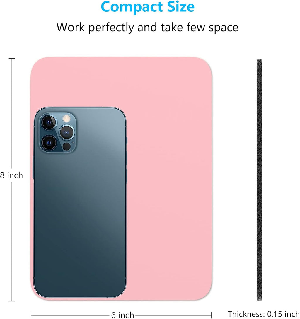 Small Mouse Pad, 6 x 8 Inch Thick Rubber Premium-Textured Non-Slip Portable & Washable Mini Mouse Mat for Women Men Wireless Laptops Keyboard Tray Gaming Work Computer Office Travel, Pink - Image 2