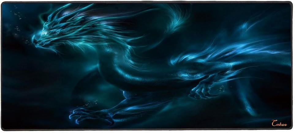 XXL Professional Large Mouse Pad & Computer Game Mouse Mat (35.4x15.7x0.1IN, Dragon) by Cmhoo