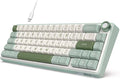 RK ROYAL KLUDGE R65 Wired Mechanical Keyboard, 60% Percent Creamy Gaming Keyboard Gasket Mount RGB Backlit with Programmable Knob, MDA Profile PBT Keycaps, QMK/VIA, Hot Swappable Linear Switch, Cyan by RKROYALKLUDGE