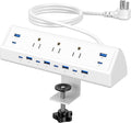 Jgstkcity 130W Desk Clamp Power Strip, 12 USB Ports (6 PD 65W USB-C),Surge Protector,ETL Listed Power Hub Extension Cord,Fast Charging Station for Home Office Desk Edge Mount (White, 12 USB-130W) by Jgstkcity