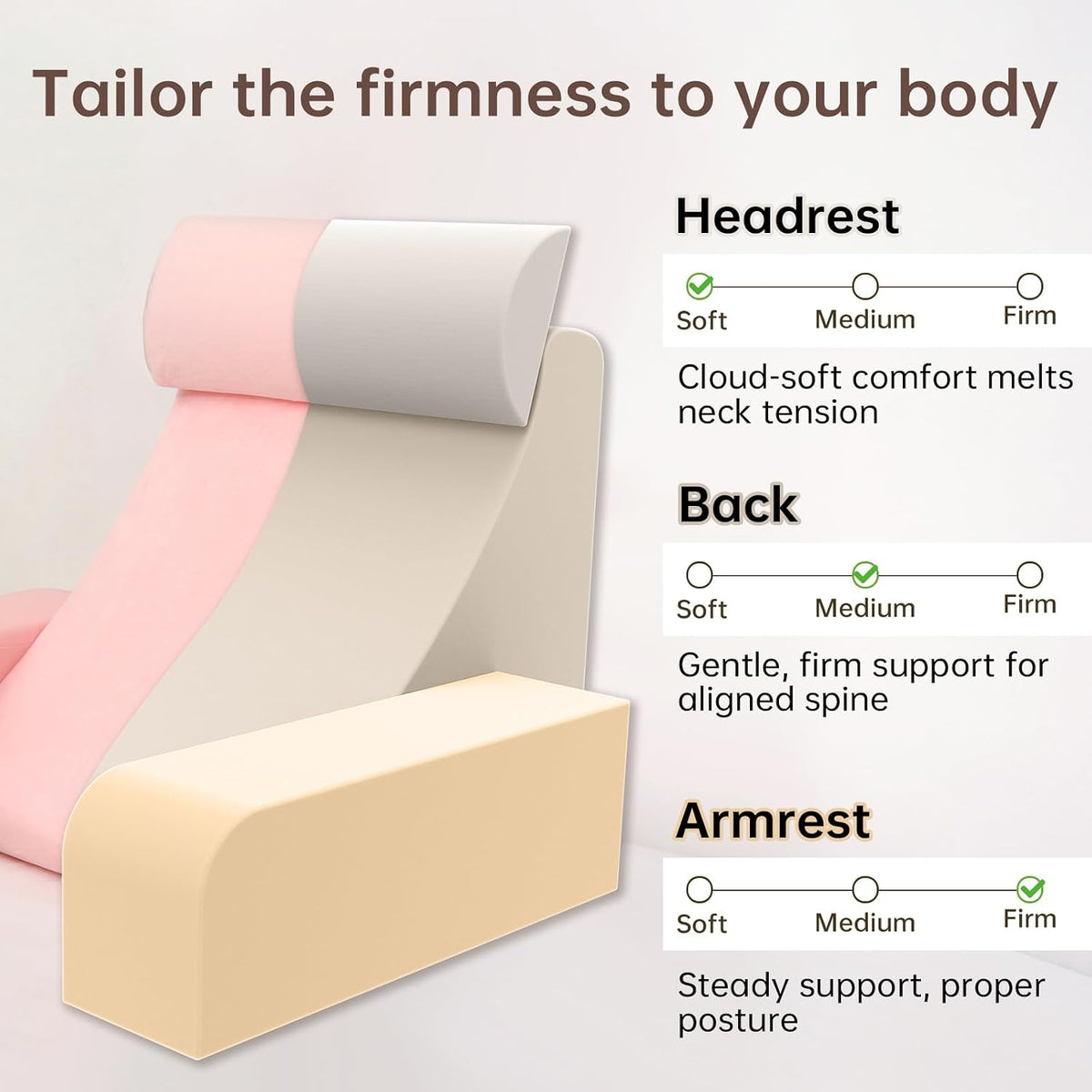 19" Reading Pillow for Bed with Firm Back Support & Big Pockets - Image 4