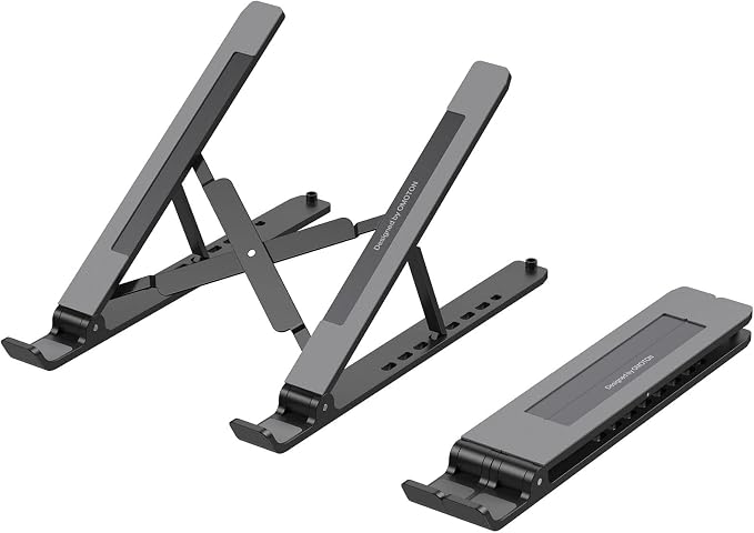 Portable Laptop Stand, OMOTON Laptop Stand for Desk Ergonomic 7-Levels Angles Adjustable Computer Stand, ABS Laptop Riser Holder Compatible with All Laptops and iPad(10-15.6") - Image 7