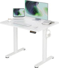 Claiks Electric Height Adjustable Standing Desk, 35x20 Inch, White | Smooth Height Adjustment, 3 Memory Presets, Cable Management Hub&Hook, Stable Steel Frame, 176lbs Capacity, Easy Assembly by CLAIKS