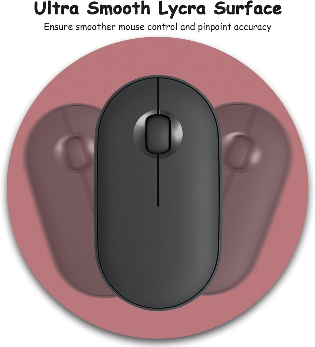 Small Mouse Pad, 6 x 6 Inch Thick Rubber Premium-Textured Non-Slip Portable & Washable Round Mini Mouse Mat for Women Wireless Laptops Keyboard Tray Gaming Work Office,Dark Red - Image 3