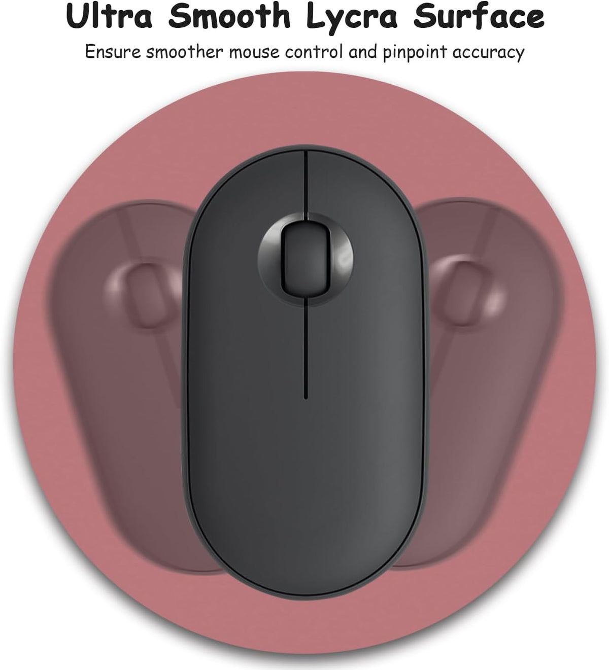 Small Mouse Pad, 6 x 6 Inch Thick Rubber Premium-Textured Non-Slip Portable & Washable Round Mini Mouse Mat for Women Wireless Laptops Keyboard Tray Gaming Work Office,Dark Red - Image 3