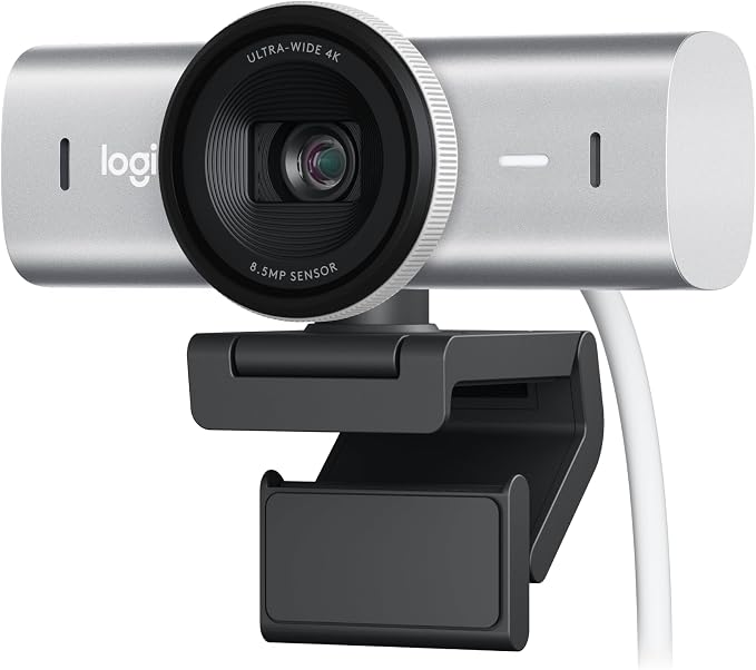 Logitech MX Brio Ultra HD 4K Collaboration Streaming Webcam - Pale Gray | 1080p at 60 FPS, Show Mode, collaboration and streaming, works with Teams, Zoom, Google Meet, Nintendo Switch 2 GameChat by Unknown