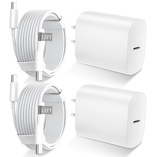 Phone 17 16 15 Charger Fast Charging Type C Chargers USB C Fast Charger Block & Phones 17 Charger Cord 12FT Long USB C Charging Cable for i.Phone 17/17 Pro/17 Pro Max/Air/Phone 16 15 Pro Max,White by DiHines