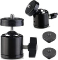 Universal 1/4" Swivel Mini Ball Head Screw Tripod Mount with Hot Shoe（2 Pack）, Eszkozta 360 Degree Rotating Mount Base Adapter for DSLR Cameras HTC Vive Tripods Monopods Camcorder Light Stand… by EszkozTA