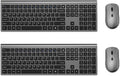 Slim Silent Full Size Wireless Keyboard Mouse Combo Grey2 Pack | With calculator key, 2400 DPI quiet mouse, USB cordless set, compatible with Windows, Mac, Laptop & PC by SHUNJINRUN