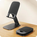 Lamicall Ultra-Thin Foldable Cell Phone Stand for Desk | 0.59" Slim Fold, Height & Angle Adjustable, Sturdy Metal Base, Thick Case Friendly for iPhone 17/16/15/14 Pro Max, Galaxy S26 by Lamicall