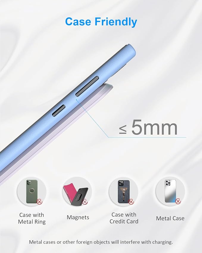 NANAMI Wireless Charger for Samsung and iPhone - 10W Fast Induction Charger Stand for Galaxy S25/S26/S24/S23/S22/S21, Wireless Charging Stand Phone Charging Dock for iPhone 17/17 Air/16/15/14/13/12 - Image 5