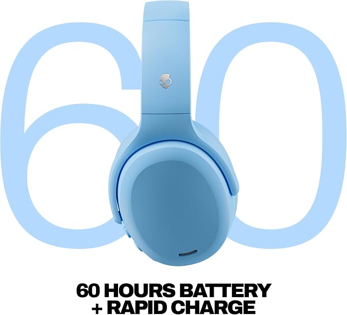 Skullcandy Crusher ANC 2 Noise Cancelling Wireless Headphones - Preppy Blue | Multi-Sensory Crusher Bass, Over-Ear Fit, Bluetooth, 60 Hours Battery, Working Out, Gym, Travel, Studying, Music, Gaming - Image 3