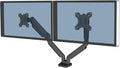 Fellowes Platinum Series Dual Monitor Arm for 40-Inch Monitors, Full Motion, 360° Rotation, VESA Mount with Grommet or Clamp, USB Ports, Ergonomic, Black, 8042501 by FellowesBrands