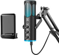 PUPGSIS Gaming Microphone for PC, USB Condenser Mic for PS4/5 and Mac, Noise Cancellation Computer Mic with Mute, Reverb, Adjustable Boom Arm, Pop Filter for Streaming/Podcasting/Recording/YouTube by PUPGSIS