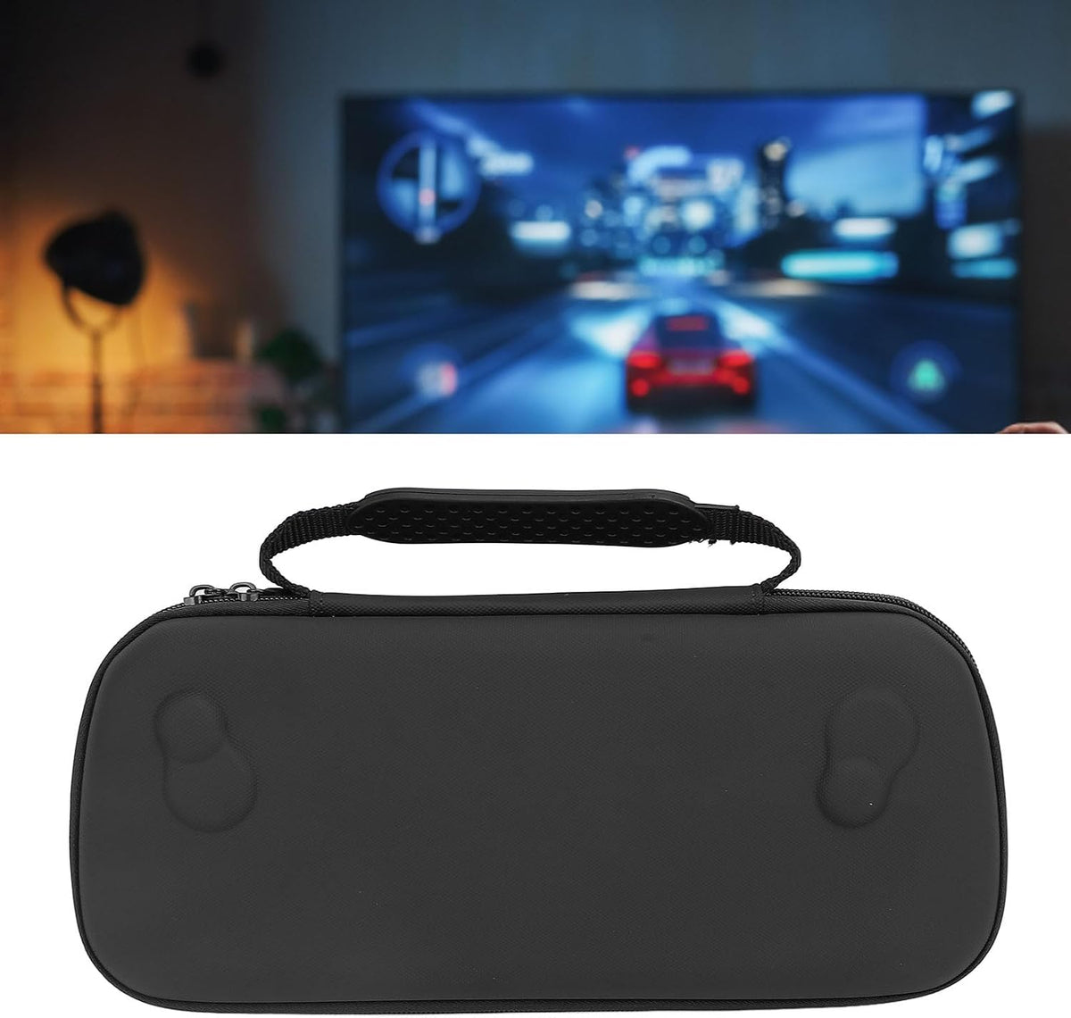 Zopsc Hard Case for Handheld Gaming Console, Portable Protective Carrying Case with Zippered Pockets for Home Travel Accessories, Shockproof Shell for ROG Ally X 2024, RC72LA, Black - Image 2