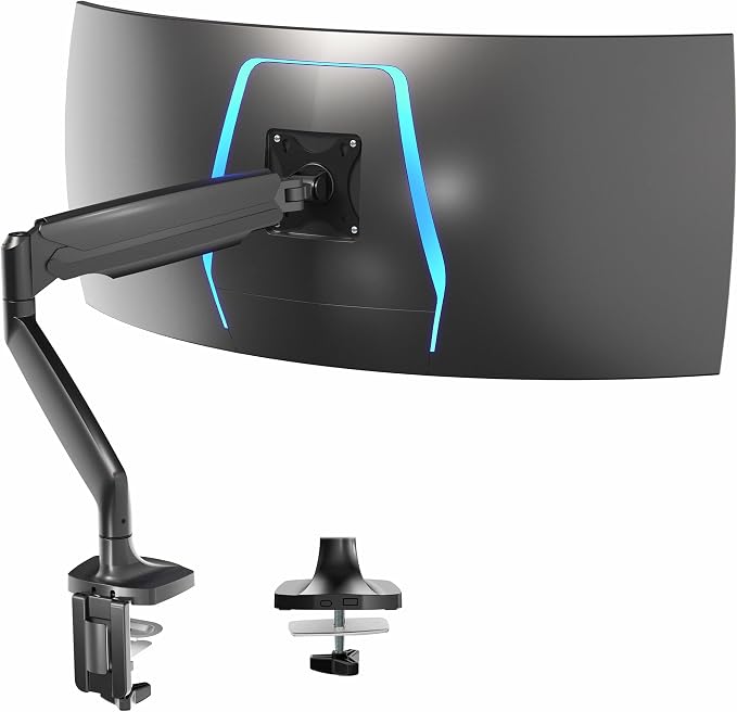 VIVO Premium Aluminum Heavy Duty Single Monitor Arm for Ultrawide Monitor up to 40 inches and 30 lbs, Desk Mount Stand, Pneumatic Height, Max VESA 100x100, Black, STAND-V110Q by Unknown