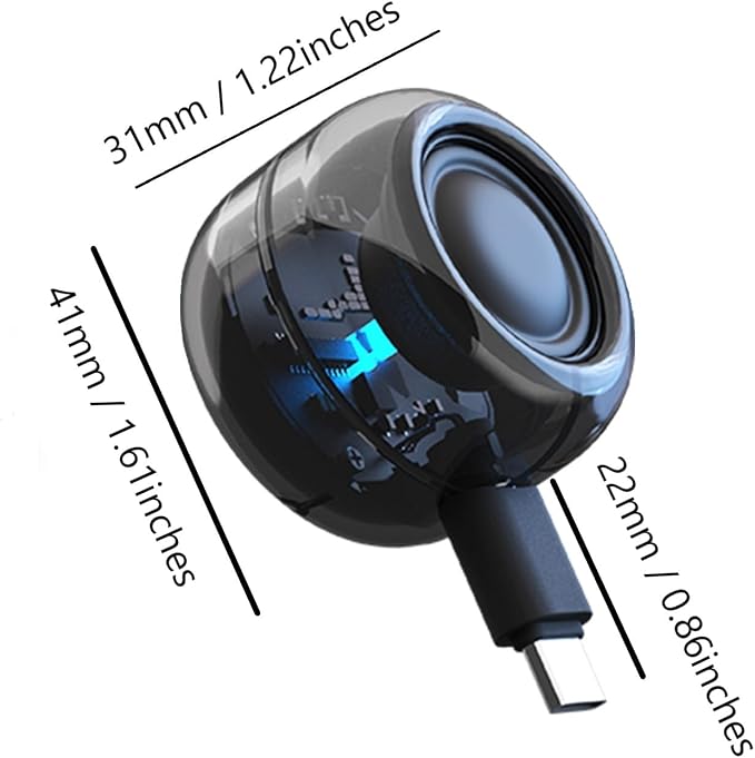 Mini Speaker, Type-C Phone Amplifier No Charging Needed | Portable Aux Speaker Plug & Play for Cell Phone Laptop Tablet,Easy to Use Cool Gadgets Gifts for Seniors Elder Parents - Image 4