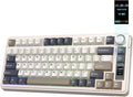 EPOMAKER X Aula EA75 MAX Wireless Gaming Keyboard with Screen & Knob | 5000mAh, Hot-Swap, Lubed Switches, RGB Backlit, Creamy Gasket, 75% Mechanical Keyboard (Retro White, Reaper Switch) by EPOMAKER