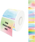 2"x2" Rainbow Square Thermal Label Stickers,Self-Adhesive Square Direct Thermal Labels,500 Sheets with Perforation Line in ROLL by Yeachlaing