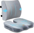 SAIREIDER Lumbar Support Pillow and Office Chair Cushion, Memory Foam Car Seat Cushions Back Support Pillows, Reduce Pressure On Tailbone and Sciatic Nerve, Relieve Pain of Back and Lumbar(Grey) by SAIREIDER