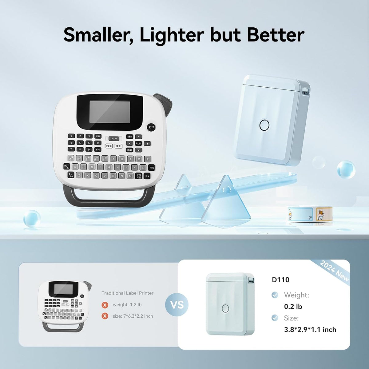 NIIMBOT D110 Bluetooth Label Maker Machine with 1Tape for Home Use, Blue - Image 8