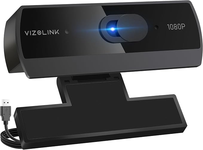 1080P Webcam with Built-in Microphone, W2N Web Cam, Privacy Cover, 75° FOV, Noise Cancellation, Plug & Play Web Camera for Computer, USB Webcam for Pc, Laptop, Desktop, Mac by VIZOLINK