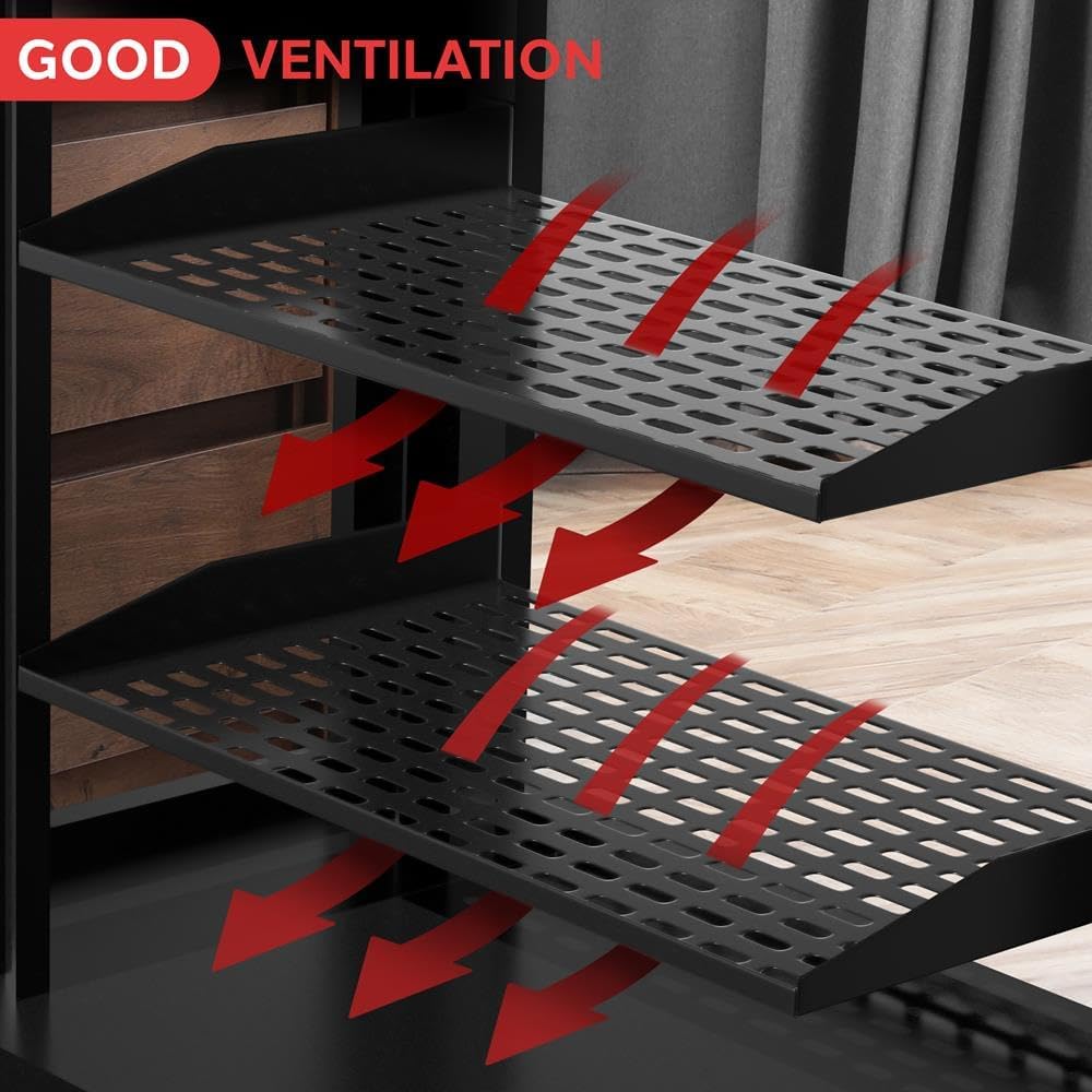 Pyle 2-Pc 1U Server Rack Shelf, Vented Shelves for Good Air Circulation, Cantilever Mount, Wall Mount Rack, Universal Device, Cabinet Shelf, Computer Case Mounting Tray, Black- PLRSTN14UX2 - Image 5