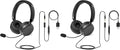Amazon Basics On Ear Wired Computer Headset with Adjustable Microphone, 3.5mm Port or in-Line Control with USB-A Port, Foldable, Clear Sound, Small/Medium Size, Black (Pack of 2) by AmazonBasics