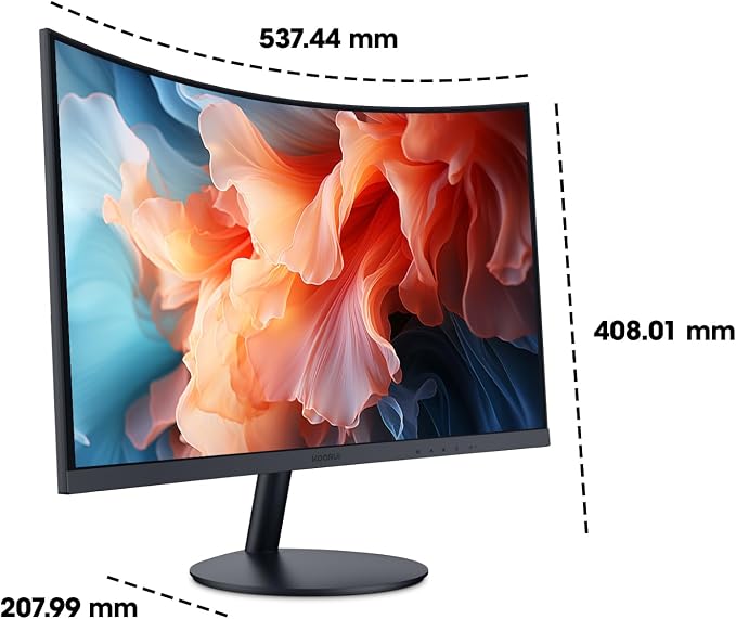 KOORUI 24 inch Curved Computer Monitor, FHD 100Hz VA 1500R PC Screen | Adaptive Sync, 99% sRGB, HDMI/VGA, Eye Care TÜV Rheinland Certified, Tilt Adjustable, Home Office, Study and Everyday Use - Image 8