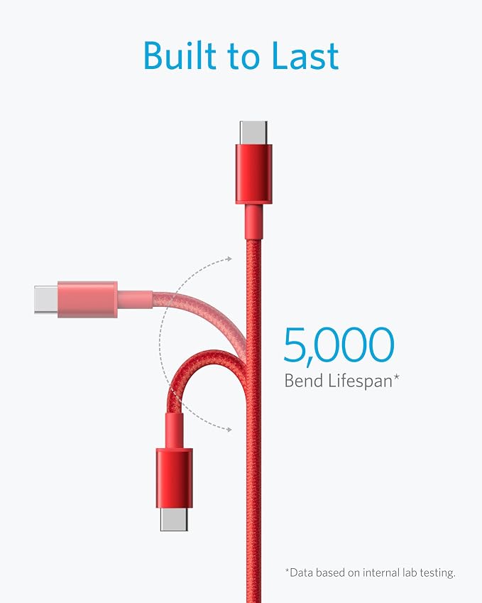 Anker USB C to USB C Cable, 60W Fast Charging Cable (2-Pack, 6 ft, Red) | For iPhone 17 Series, iPad mini 6, and More - Image 2