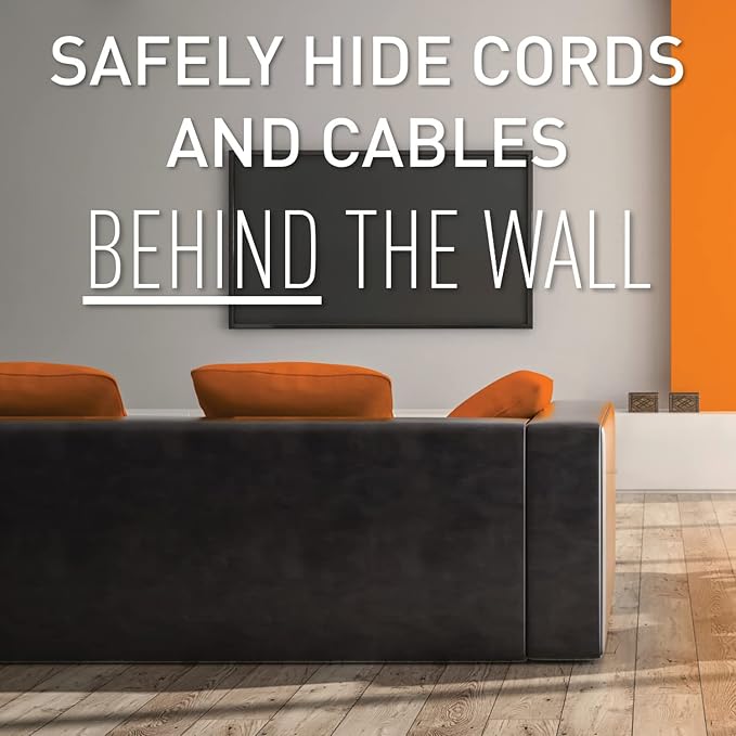 Legrand Wiremold In-Wall TV Power and Cable Grommet Kit White 1 Pack | Cord Hider, In Wall, Safe Power to TV, No Rewiring, Code Compliant Cable Management Kit, Power and Low Voltage, Easy Install - Image 4