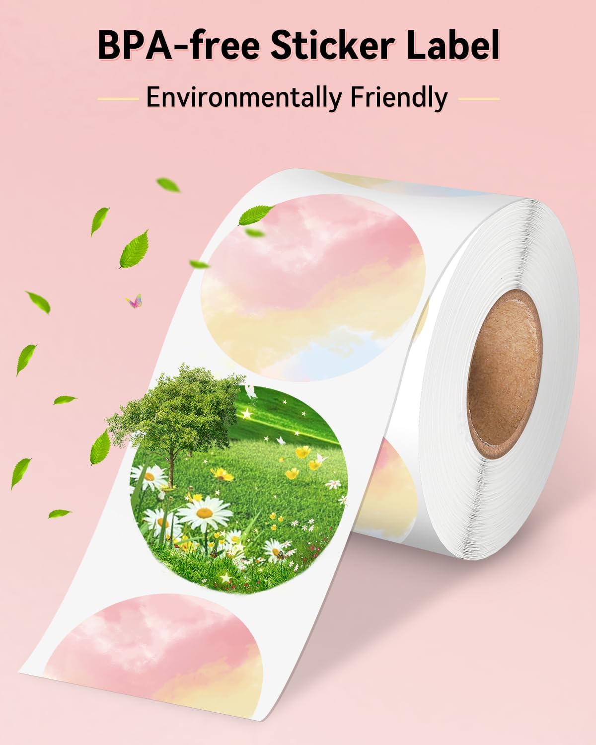 Phomemo Genuine 2” Gradient Circle Thermal Labels, 2x2 Self-Adhesive Round Sticker Label, Circular Direct Labels Compatible with Phomemo Shipping Label Printer, 750 Labels/Roll,Commercial Grade - Image 5