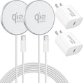 Magnetic Wireless Charger, 2-Pack 25W Fast Charging Pad for Magsafe Charger | for iPhone 17 16 15 14 13 12 Pro Max, 6FT Long Nylon Cord, Portable Charge for Travel Office Bedside Kitchen, 30W USB C Block by ARCCRA