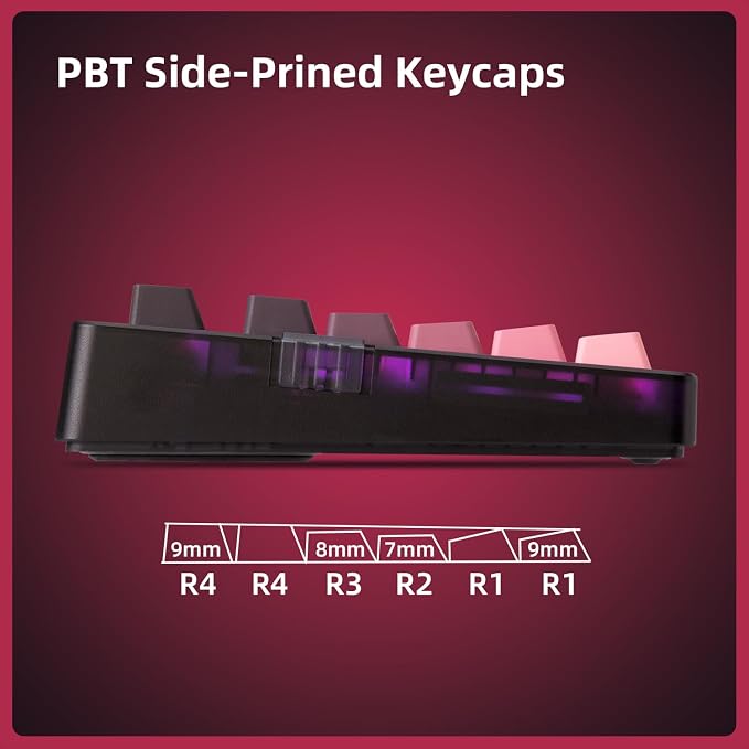 ZORNHER ZH980 Mechanical Keyboard Wireless,95% Pink Creamy Keyboard with Number Pad,Gaming Keyboard with Number Pad,Lighted Up PBT Keycaps,Loud Keyboard Clicky Blue Switches,Full Size - Image 6