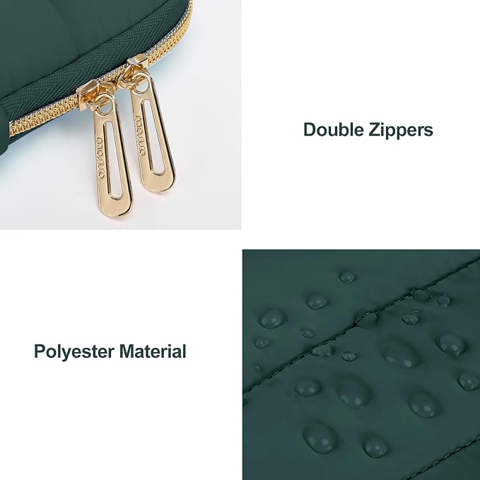 MOSISO Laptop Case 13.3 inch,13-13.3 inch Puffy Laptop Sleeve Carrying Case | Compatible with MacBook Neo/Air 13.6/Pro 13/14, HP Dell ASUS Lenovo, Polyester Horizontal Bag with Small Case, Peacock Green - Image 4