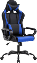 BestOffice Gaming Chair | Blue | Desk Chair with Adjustable Lumbar Support | Headrest Pillow | Ergonomic Racing Style Seat with Recline, Swivel Base & Rolling Wheels | For Gamers, Home, Office by BestOffice