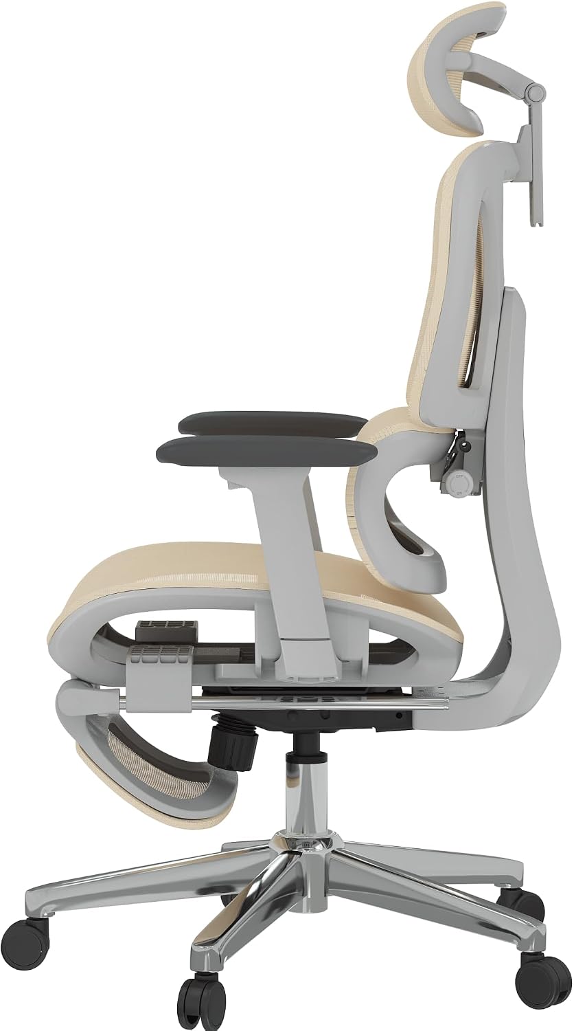 FLEXISPOT ErgoX Premium Ergonomic Office Chair Cream-FT - Image 11