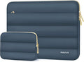 MOSISO Laptop Case 16 inch, 15-15.6 inch Puffy Laptop Sleeve Carrying Case | Compatible with MacBook Pro 16, HP Dell ASUS Acer Toshiba Lenovo, Polyester Horizontal Bag with Small Case, Haze Blue by MOSISO